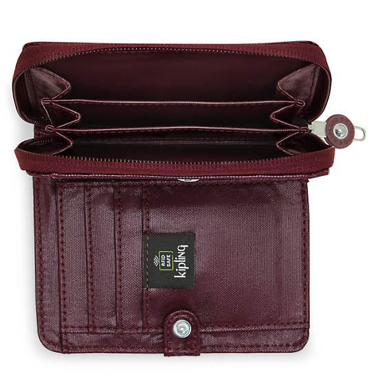 Portefeuilles Kipling Money Love Metallic Small Wallet Bordeaux | FR 1009EB
